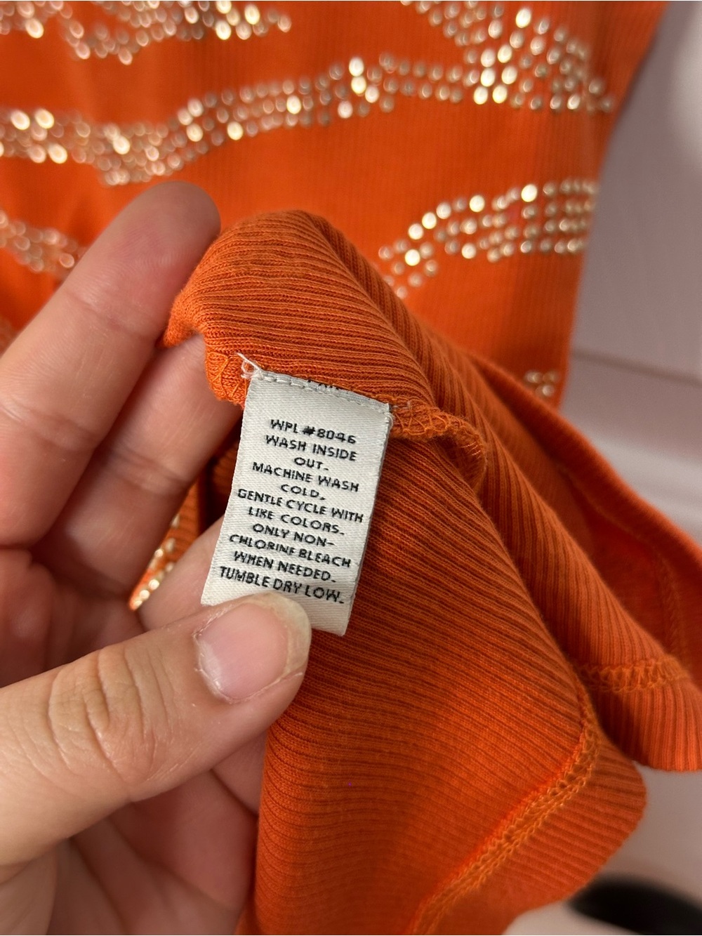 Y2K Style & Co. Orange Silver Bedazzled Zebra Print Ribbed Tank Top M Mcbling - Picture 6 of 6
